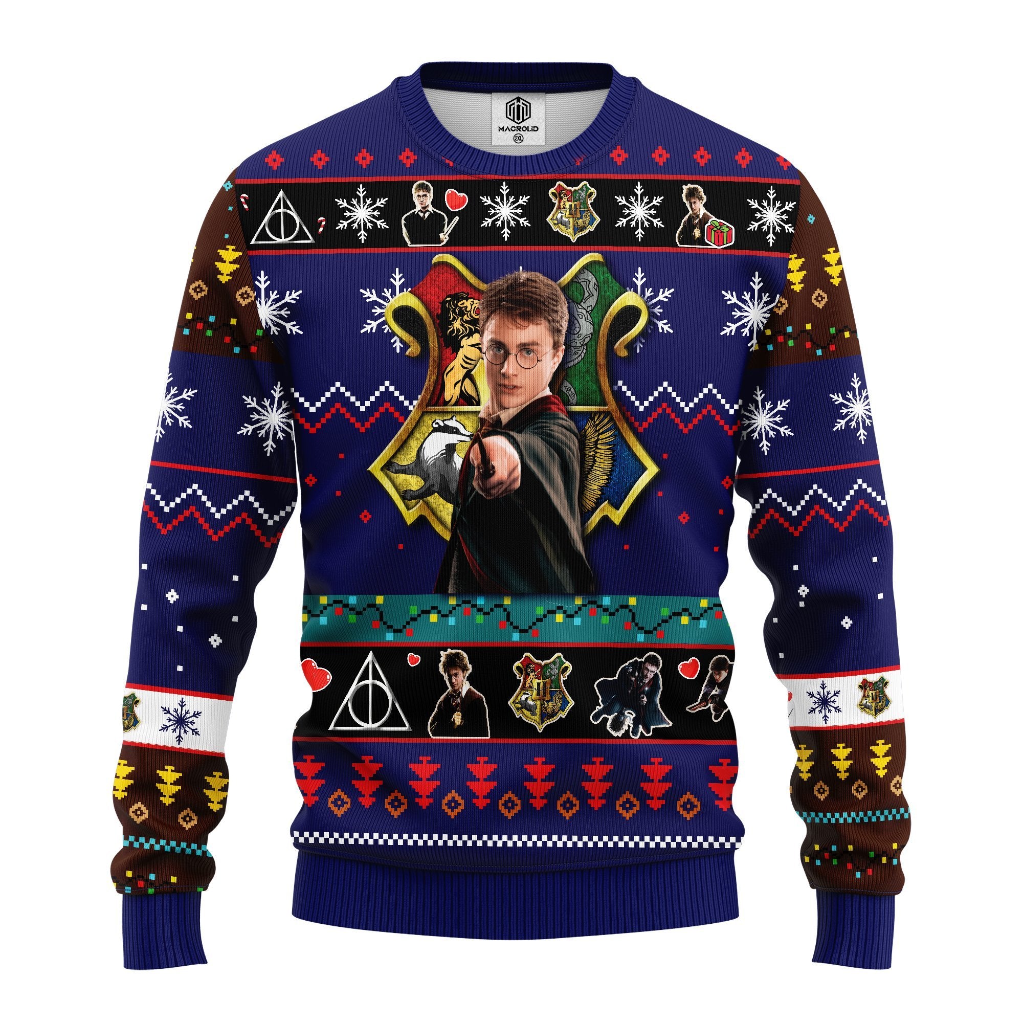 Harry Potter Ugly Christmas Sweater Blue 1- Amazing Gift Idea Thanksgiving Gift