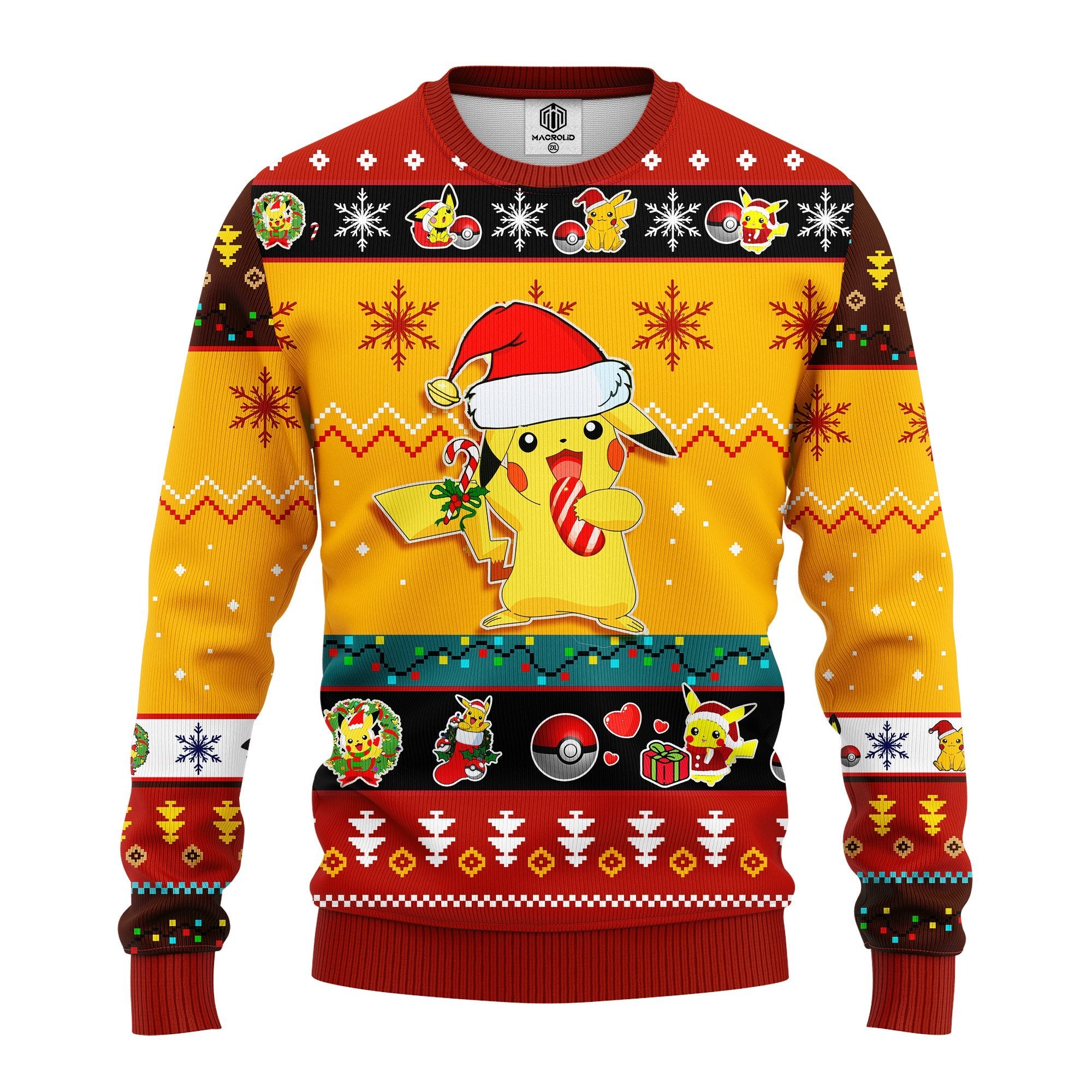 Pikachu Pokemon Ugly Christmas Sweater Yellow 3 Amazing Gift Idea Thanksgiving Gift