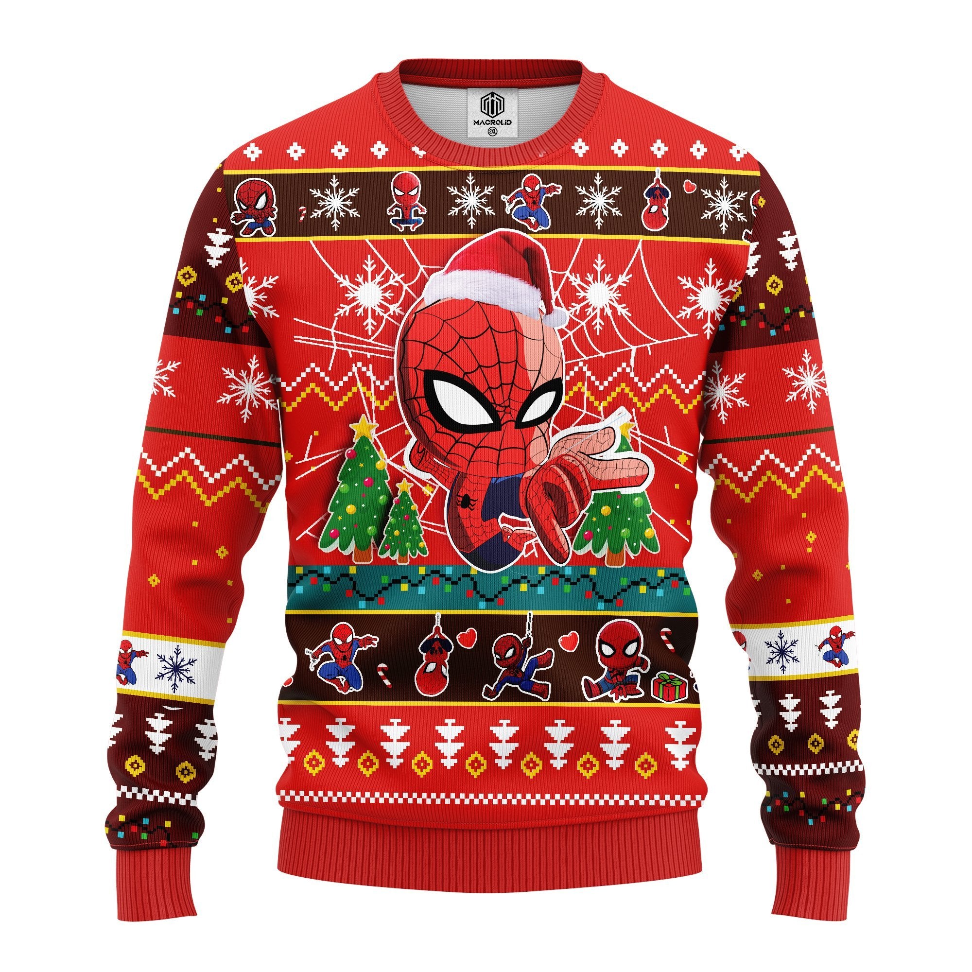 Spiderman Chibi Ugly Christmas Sweater Red Amazing Gift Idea Thanksgiving Gift