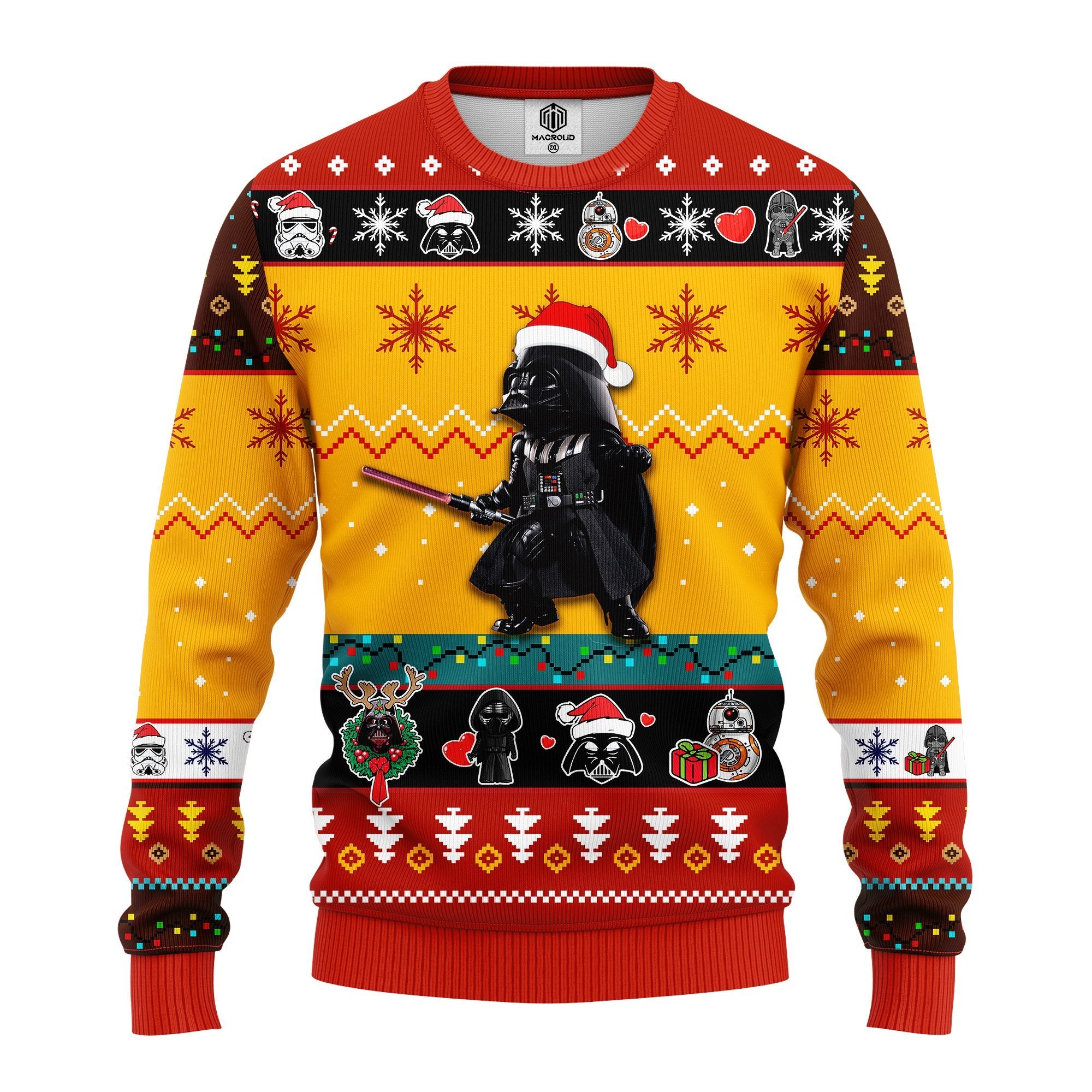 Darth Vader Cute Ugly Christmas Sweater Yellow 1 Amazing Gift Idea Thanksgiving Gift