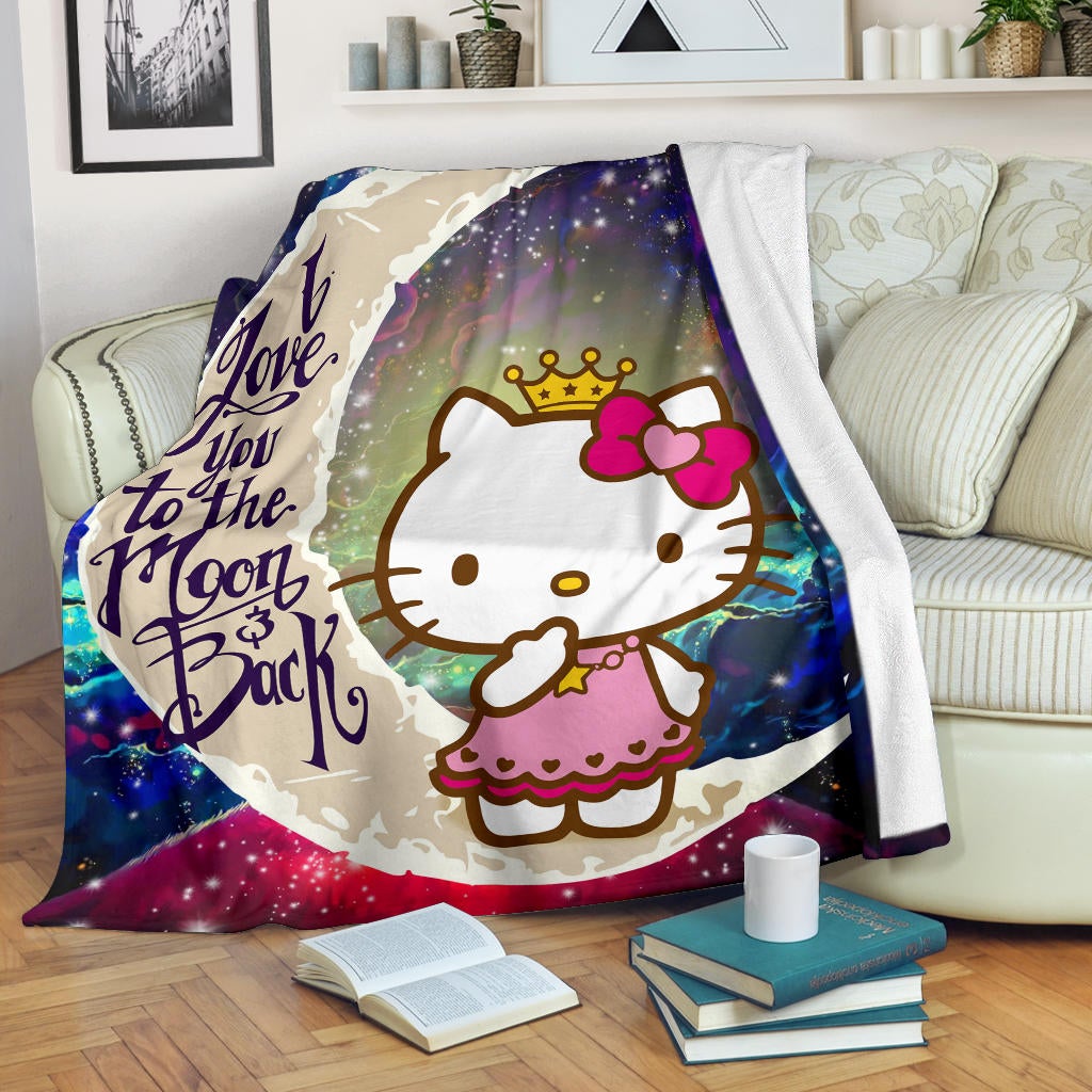 Hello Kitty Love You To The Moon Galaxy Premium Blanket