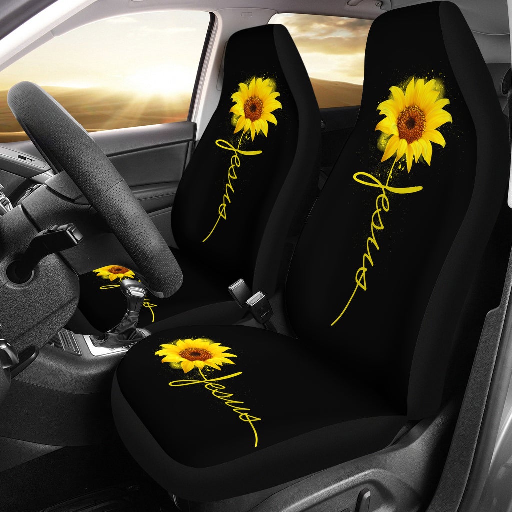 Best Sunflowers Jesus Premium Custom Car Seat Covers Decor Protector