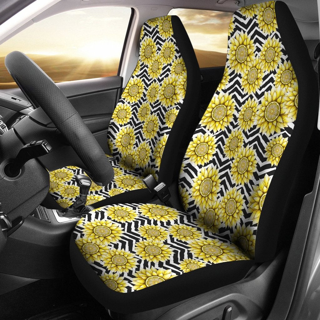 Best Sunflower Pattern Premium Custom Car Seat Covers Decor Protector
