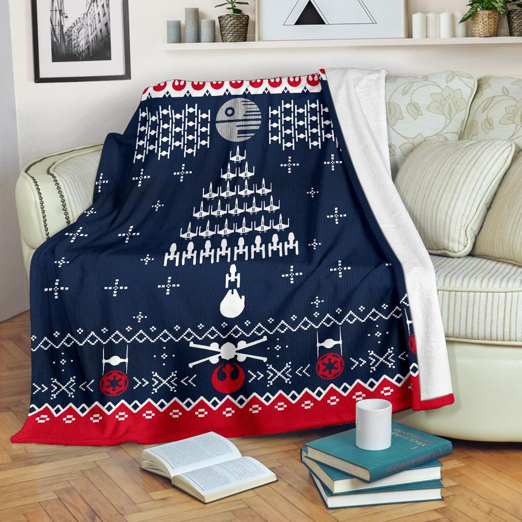 Star Wars Spaceship Ugly Christmas Custom Blanket Home Decor