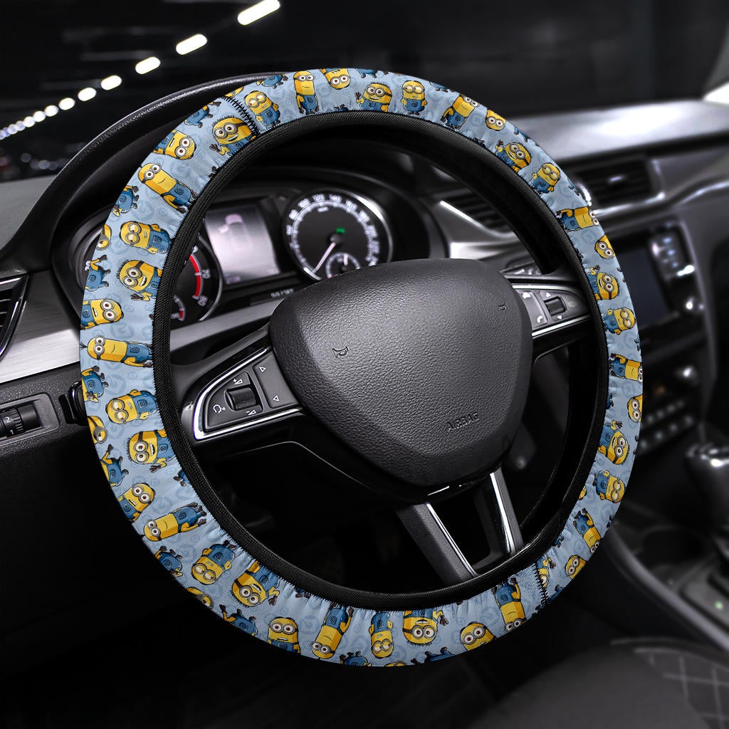 Minions Blue Premium Car Steering Wheel Cover