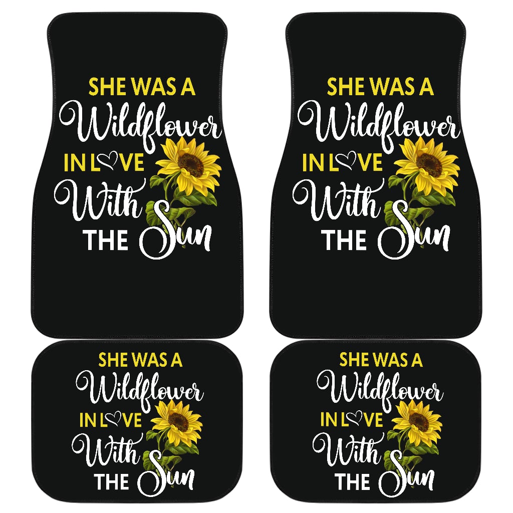 Sunflowers She Was A Wildflower Front And Back Car Mats (Set Of 4)