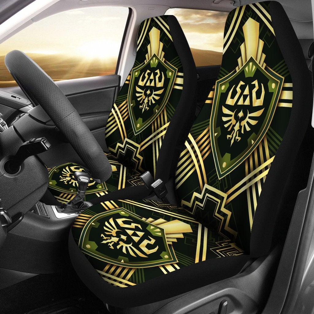 Legend Of Zelda Sheild Premium Custom Car Seat Covers Decor Protector
