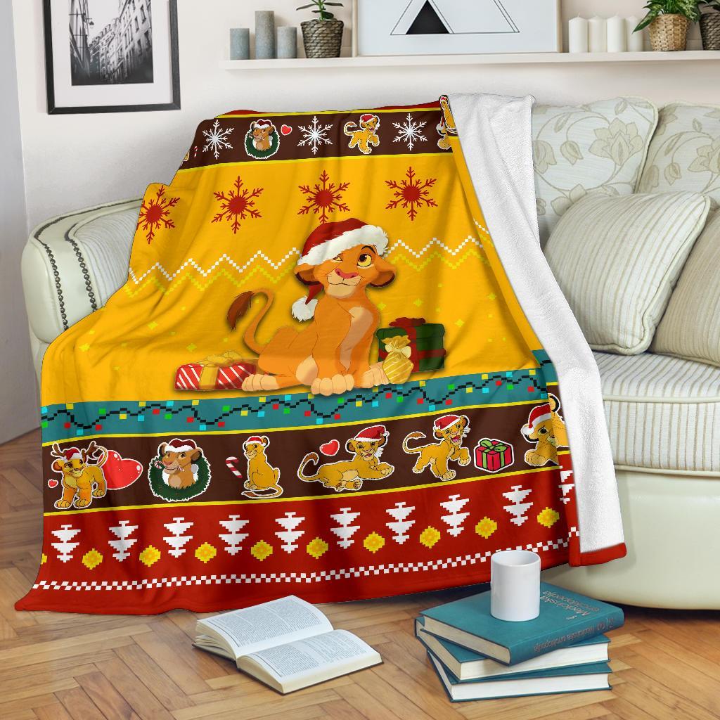 Lion King Red Yellow Christmas Blanket Amazing Gift Idea