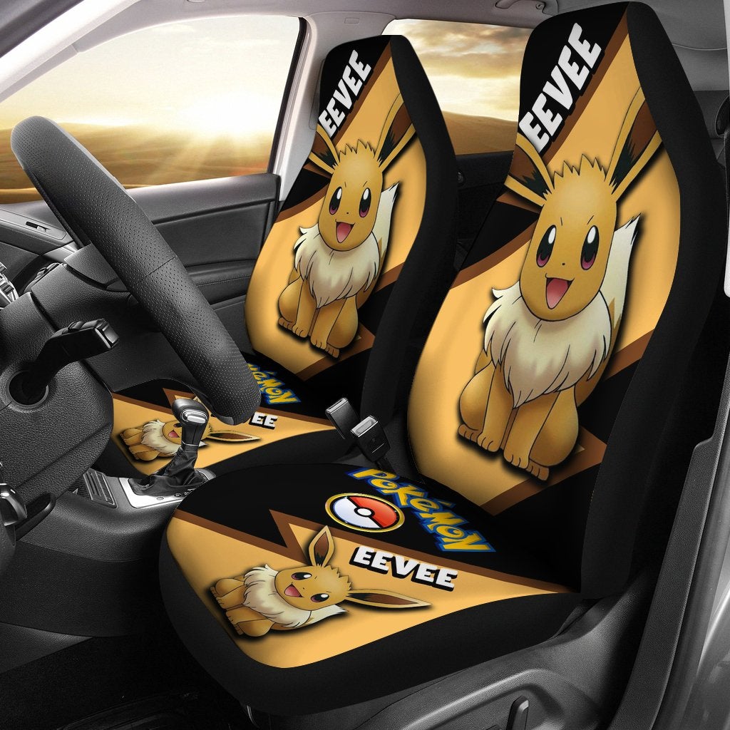 Eevee Car Seat Covers Custom Anime Pokemon Car Accessories