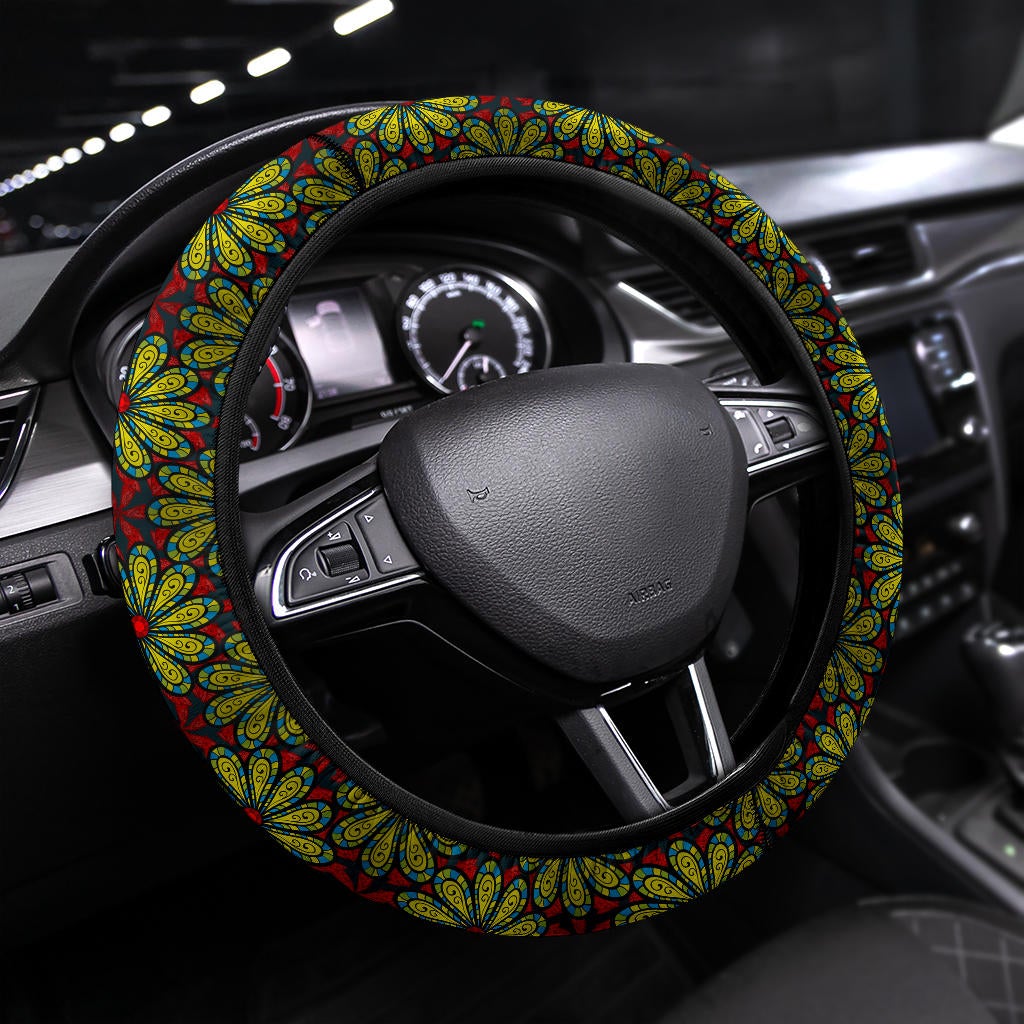 Flower Glass Premium Car Steering Wheel Cover