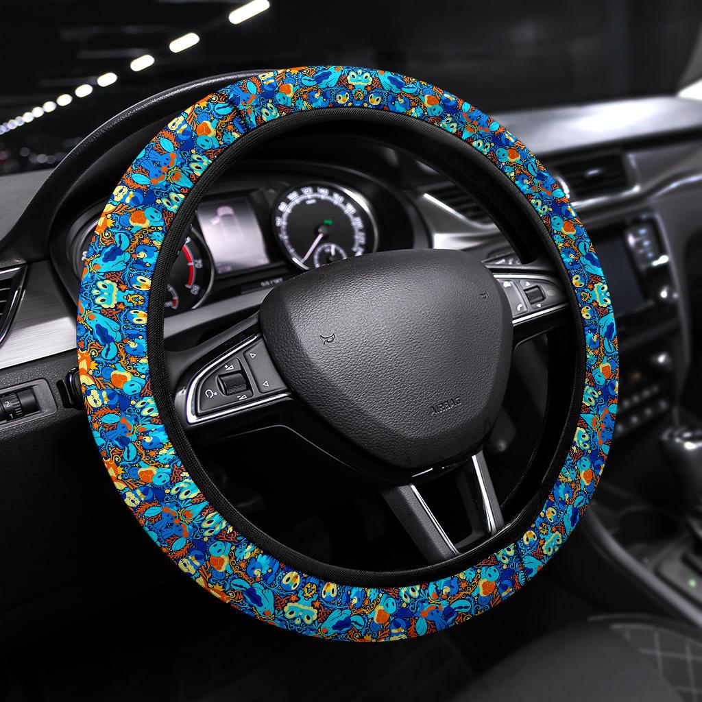Pattern Pokemon Water Blue Car Steering Wheel Cover