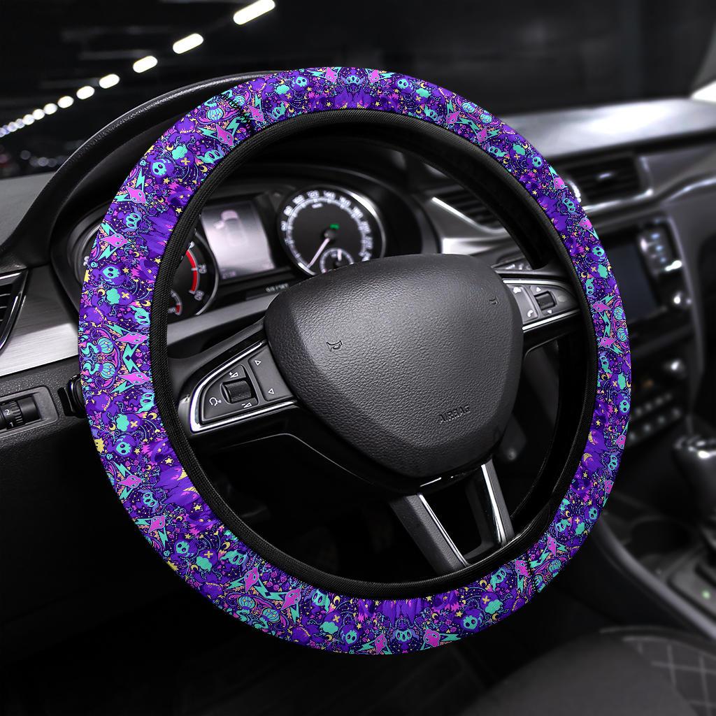 Pattern Pokemon Ghost Purple Car Steering Wheel Cover 2