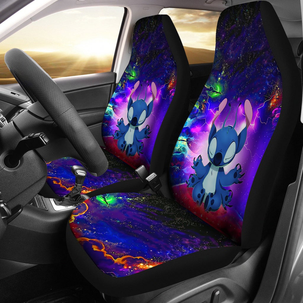 Stitch Yoga Love You To The Moon Galaxy Car Seat Covers