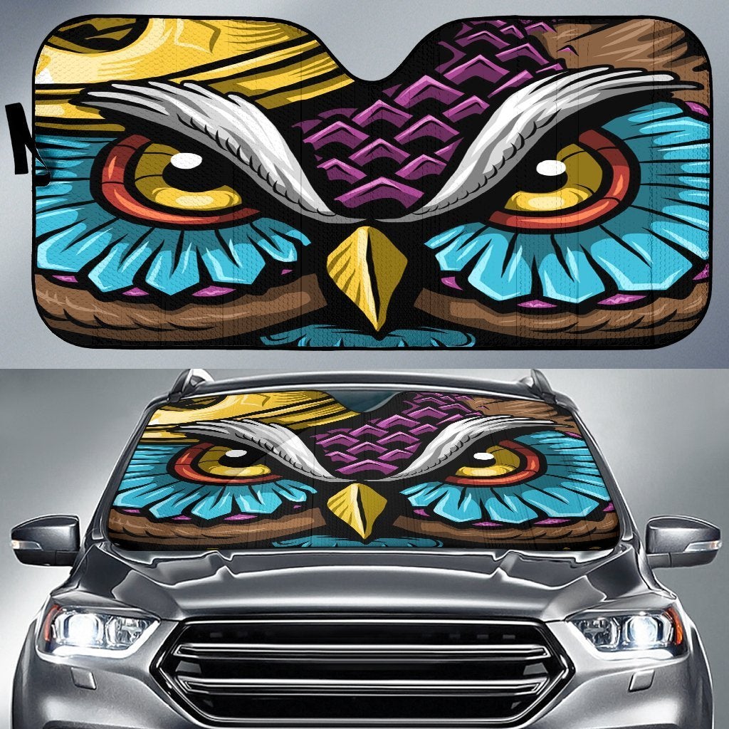 Owl Colour Auto Sun Shades Windshield Accessories Decor Gift