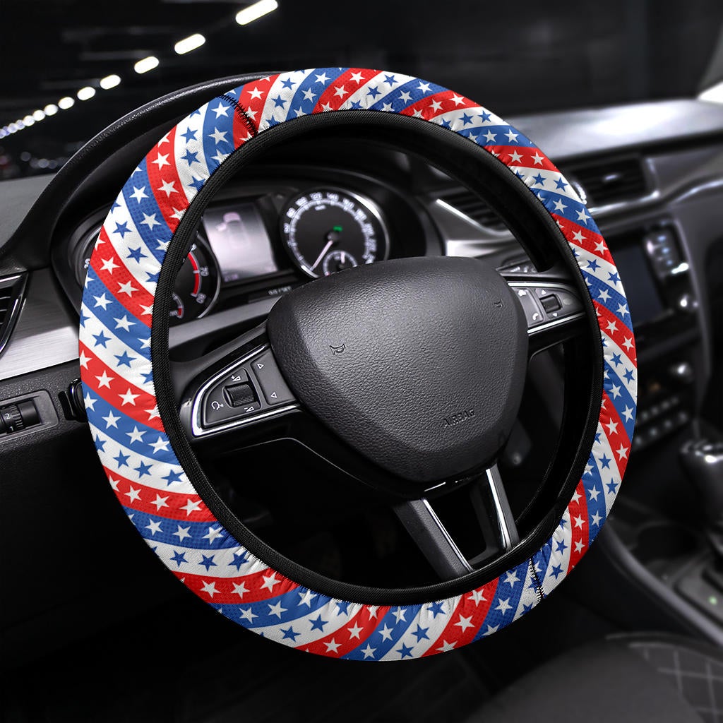 American Flag Style Premium Car Steering Wheel Cover