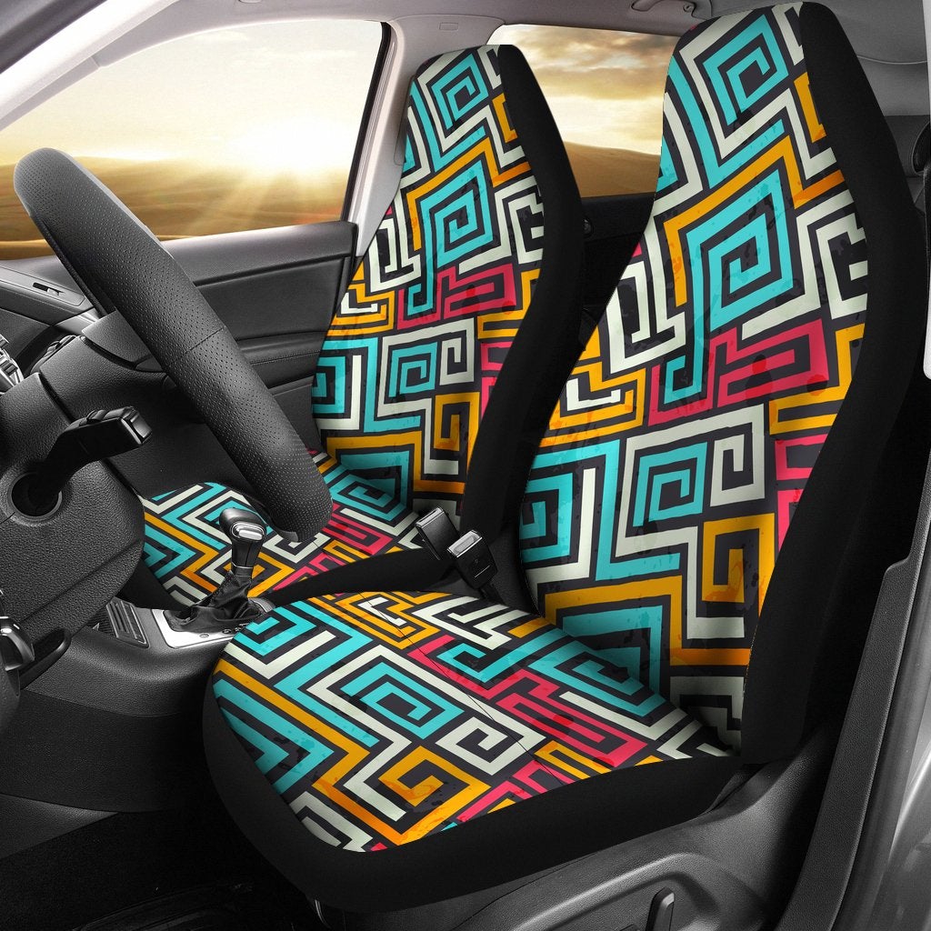 Best Colored Square Spiral Pattern Premium Custom Car Seat Covers Decor Protector