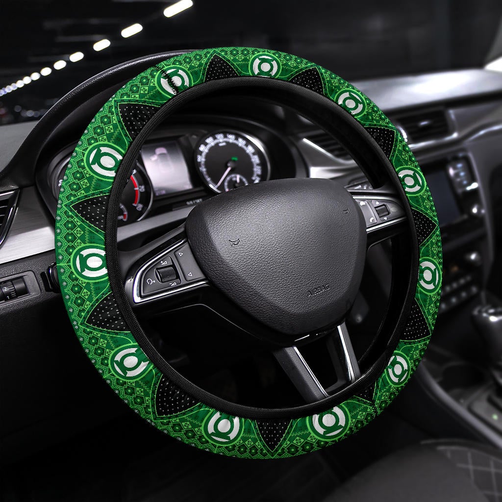 Green Lattern Christmas Premium Custom Car Steering Wheel Cover