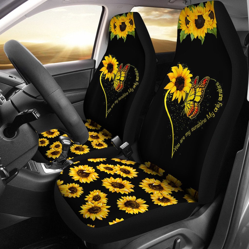 Best Butterfly You Are My Sunshine Sunflower Seat Covers Car Decor Car Protector