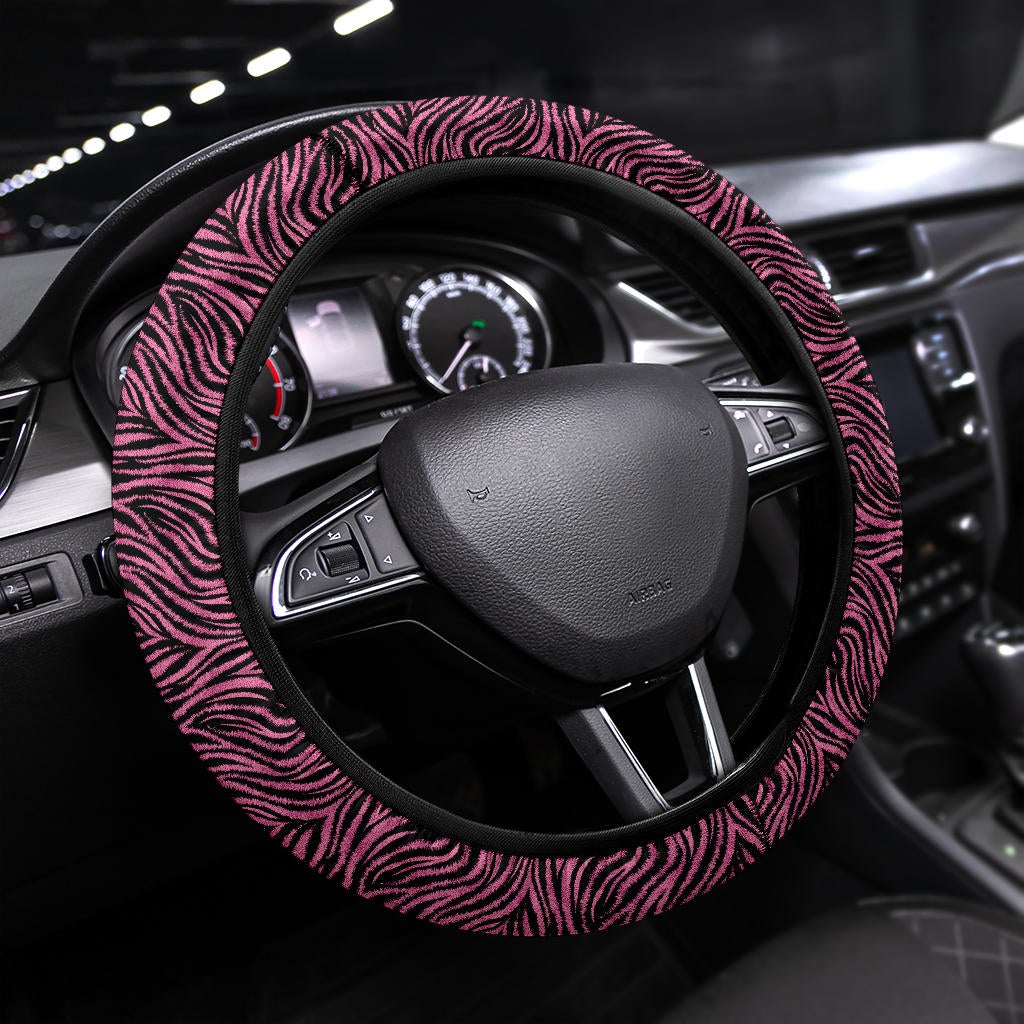 Zebra Pink Premium Car Steering Wheel Cover