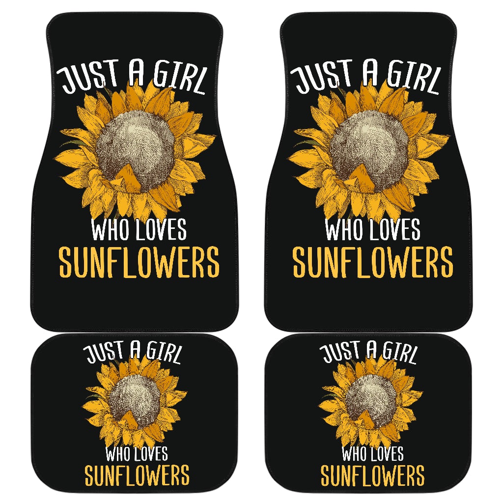 Sunflowers Just A Girl Who Loves Sunflowers Front And Back Car Mats (Set Of 4)