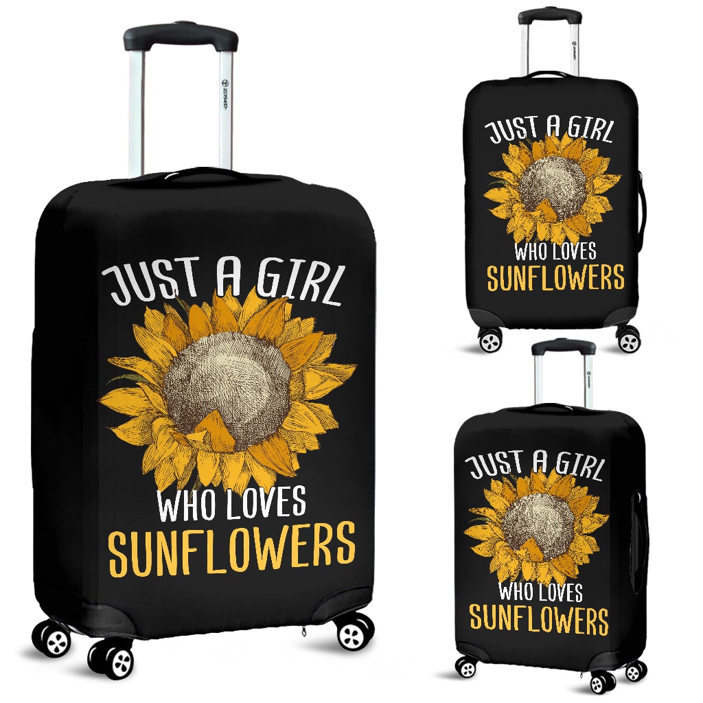 Sunflowers Just A Girl Who Loves Sunflowers Luggage Cover Suitcase Protector Suitcase Protector