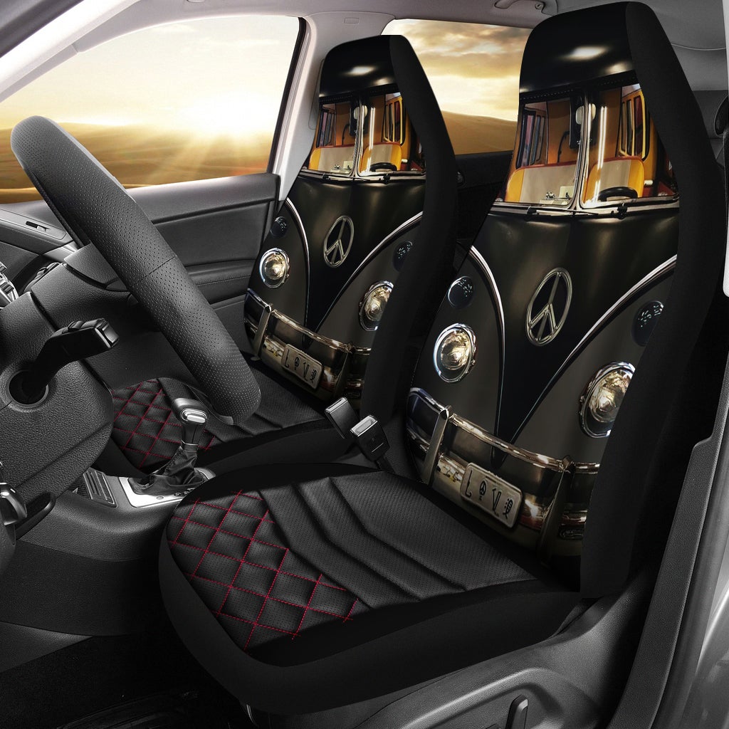 Black Hippie Premium Custom Car Seat Covers Decor Protector