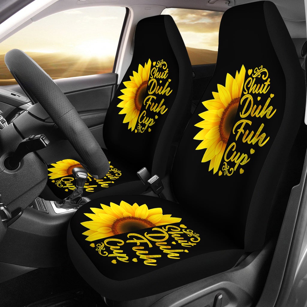 Best Sunflowers Shut Duh Fuh Up Premium Custom Car Seat Covers Decor Protector