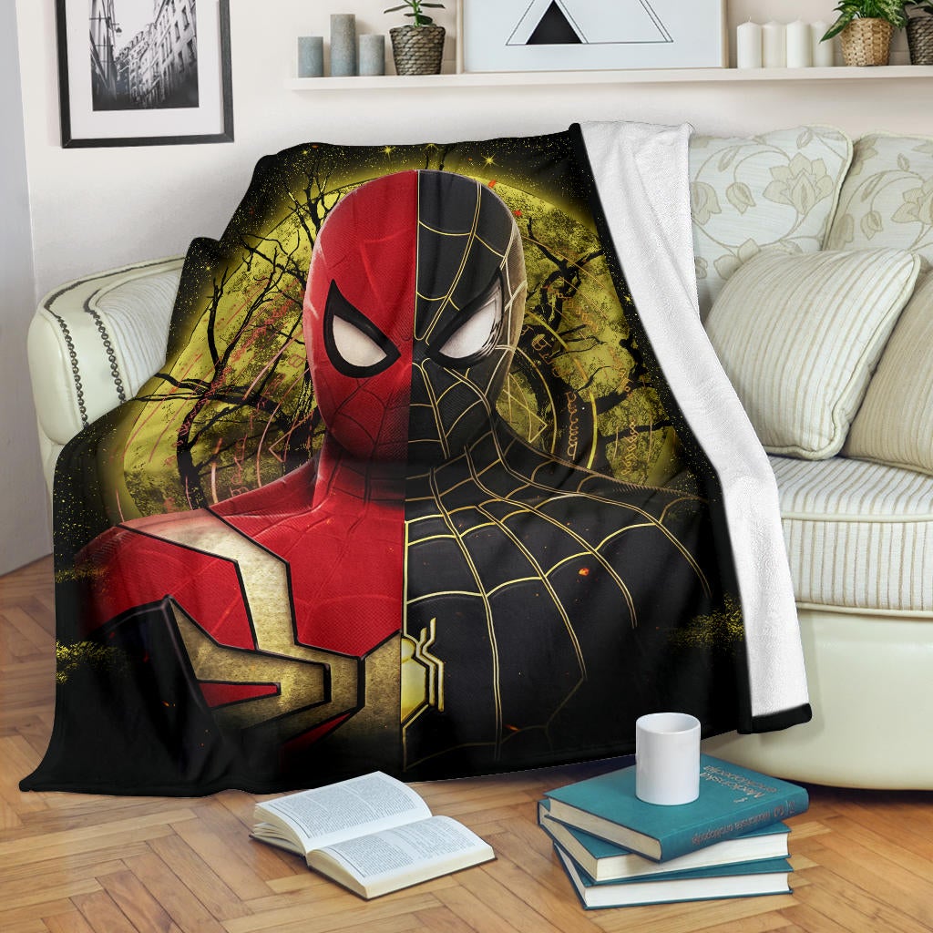 Spiderman Black Suit No Way Home Moonlight Premium Blanket