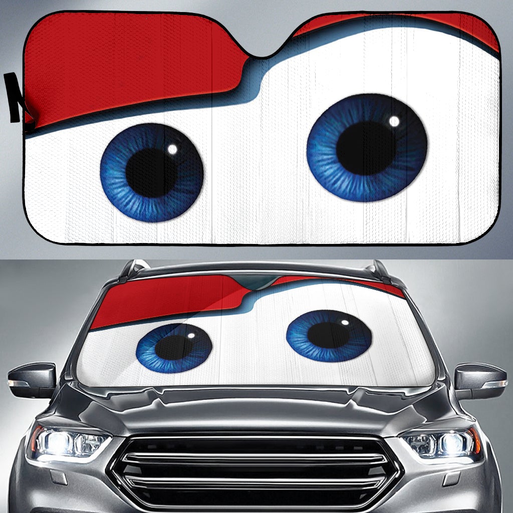 Red Cartoon Funny Surprise Eyes Car Auto Sun Shades Windshield Accessories Decor Gift