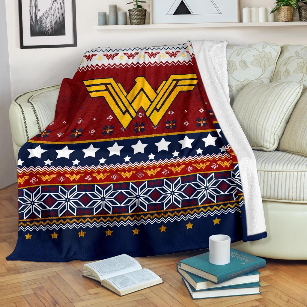 Wonder Woman Signal Ugly Christmas Custom Blanket Home Decor