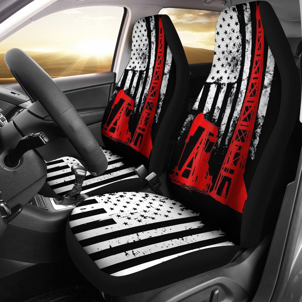 Best Us Flag Oil Rig Premium Custom Car Seat Covers Decor Protector