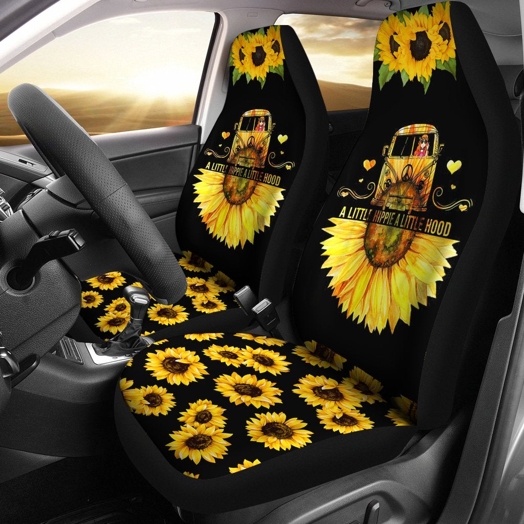 Best Sunflower A Little Hippie A Little Hood Premium Custom Car Seat Covers Decor Protector
