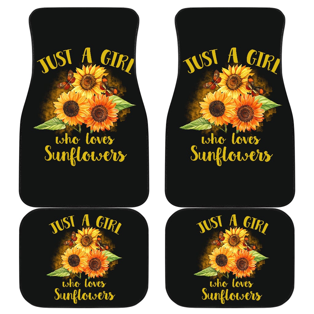 Sunflowers Just A Girl Who Loves Sunflowers Art Front And Back Car Mats (Set Of 4)
