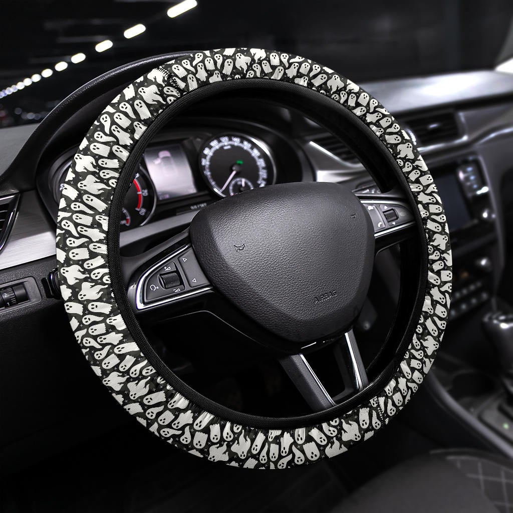 Halloween Ghost Funny Premium Car Steering Wheel Cover