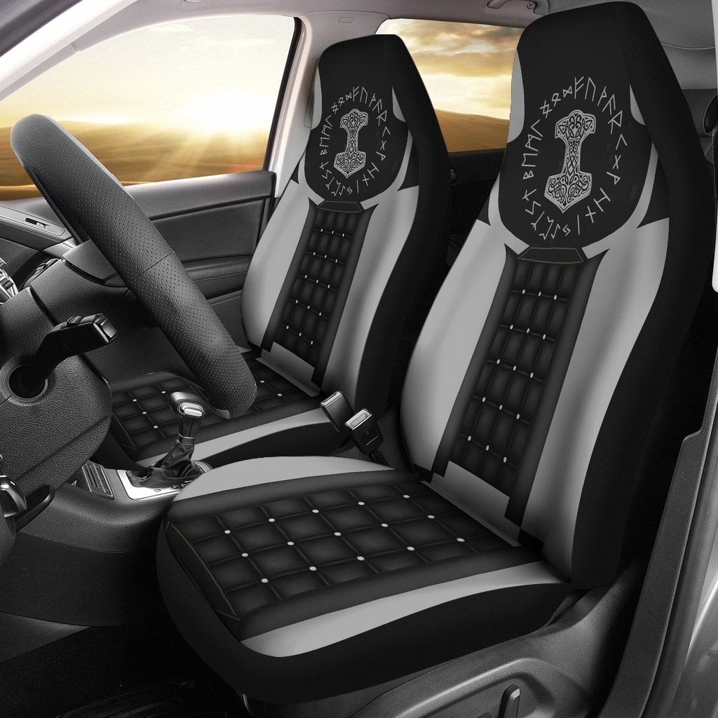 Thor Hammer Viking Premium Persionalized Car Premium Custom Car Seat Covers Decor Protectors