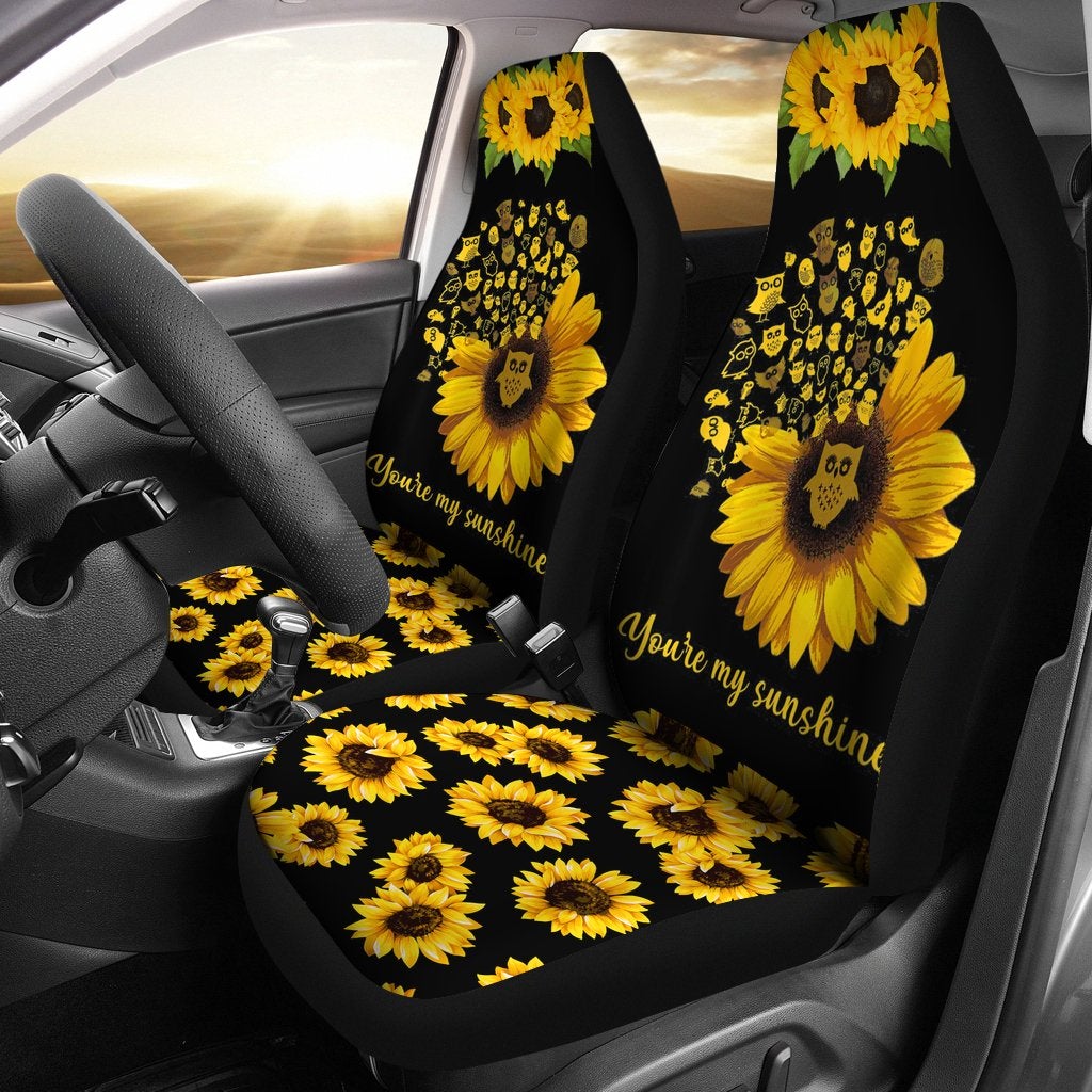 Best Sunflower Owl You Are My Sunshine Premium Custom Car Seat Covers Decor Protector