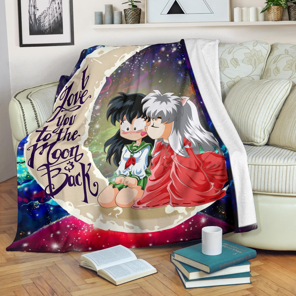 Inuyasha Love You To The Moon Galaxy Premium Blanket