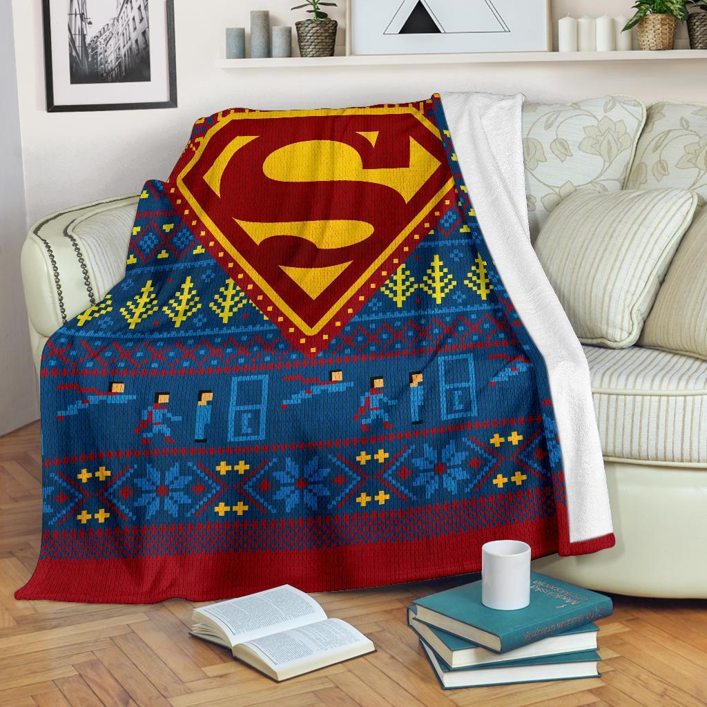 Superman Art Ugly Christmas Custom Blanket Home Decor