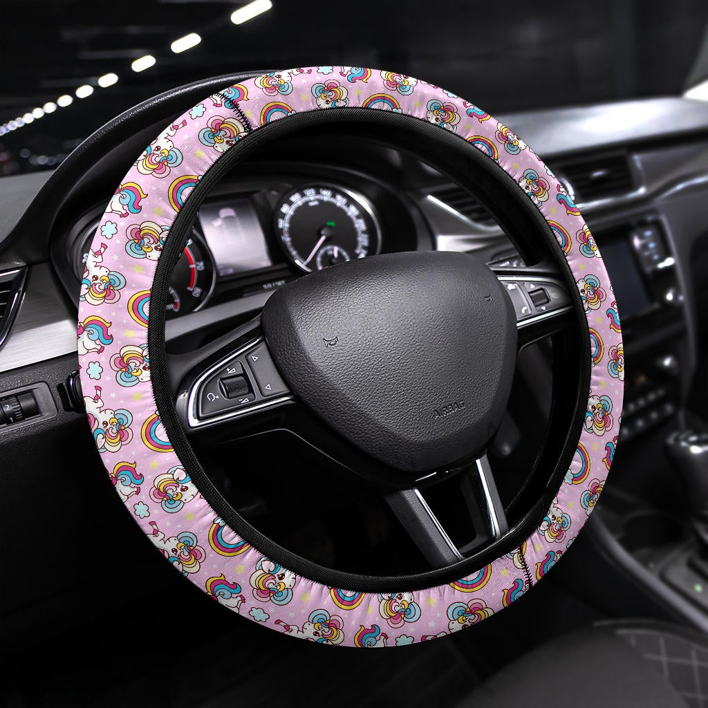 Unicorn Pink Rainbow Cute Premium Car Steering Wheel Cover