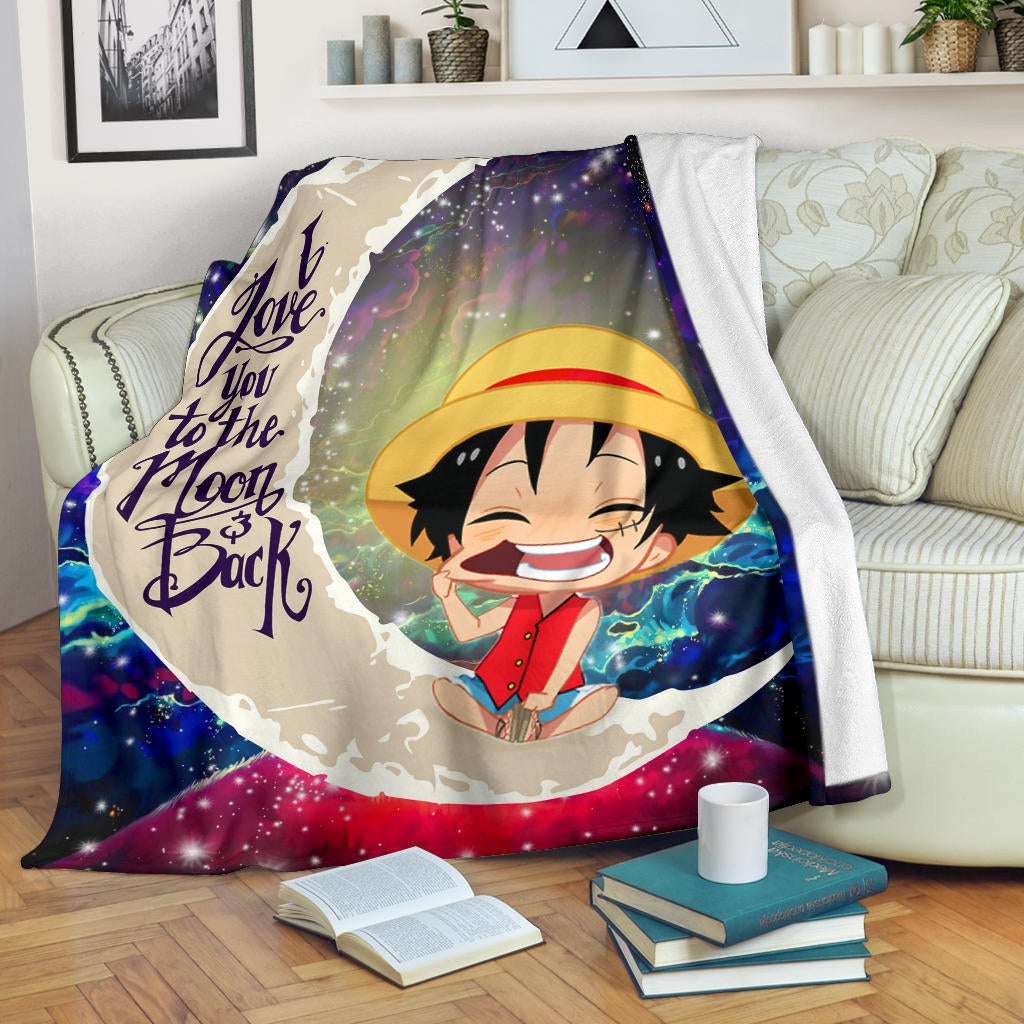 Luffy One Piece Love You To The Moon Galaxy Premium Blanket