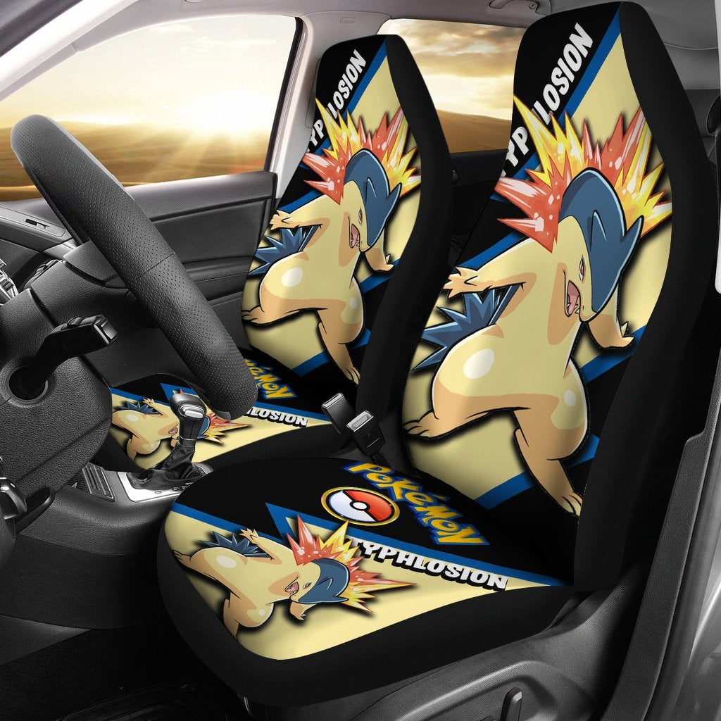 Typhlosion Car Seat Covers Custom Anime Pokemon Car Accessories