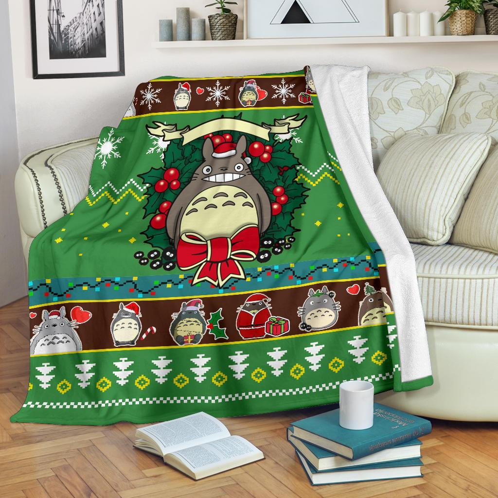 Totoro Green Christmas Christmas Blanket Amazing Gift Idea