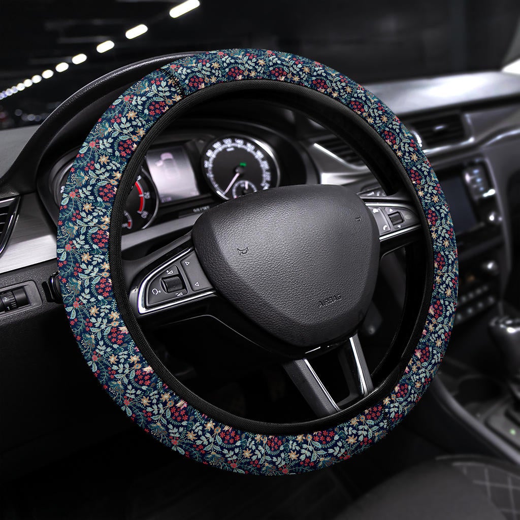 Flower Retro Premium Car Steering Wheel Cover