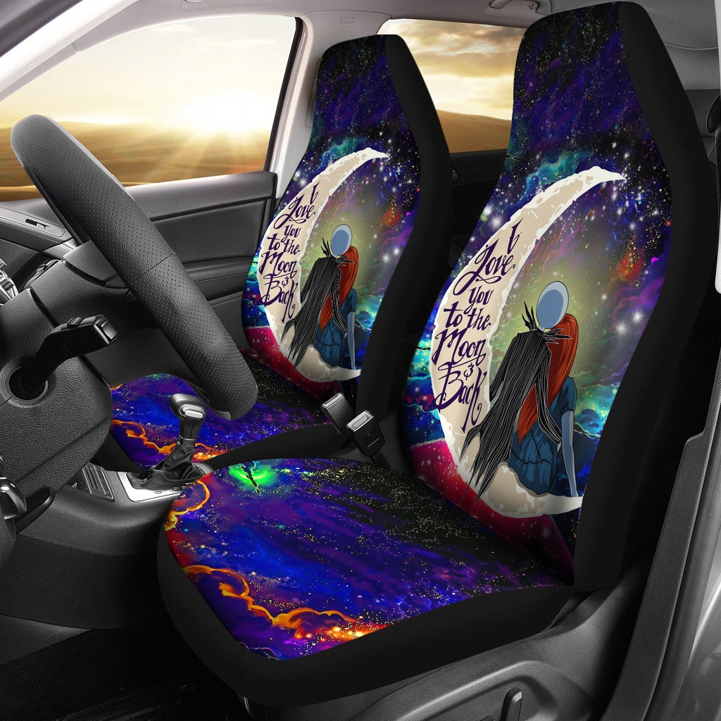 Jack And Sally Nightmare Before Christmas Love You To The Moon Galaxy Car Seat Covers
