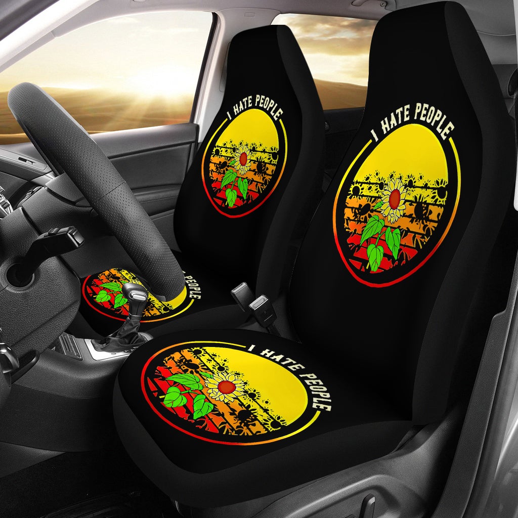 Best Sunflowers I Hate People Premium Custom Car Seat Covers Decor Protector