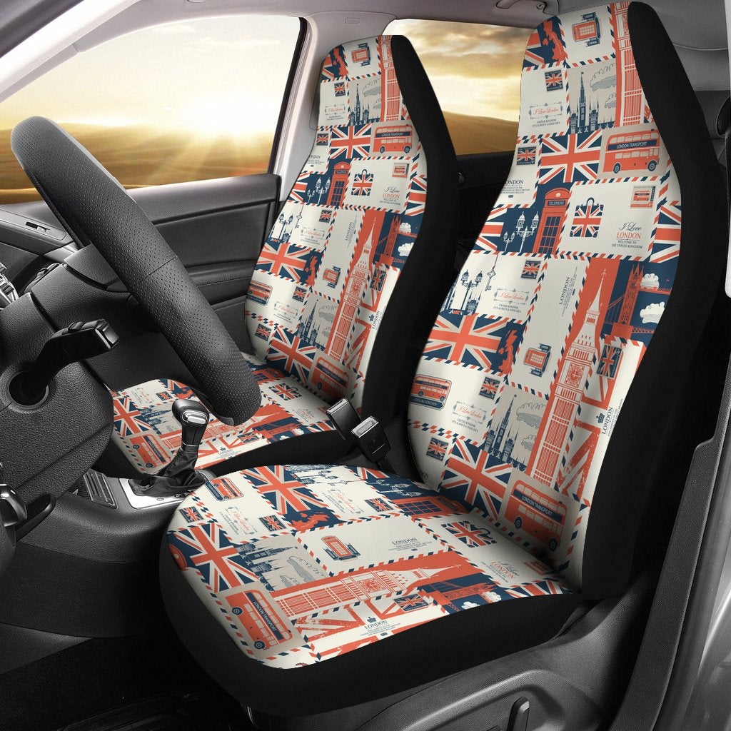 Best Uk And London Theme Premium Custom Car Seat Covers Decor Protector