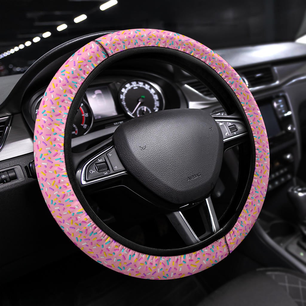 Pink Donut Premium Car Steering Wheel Cover