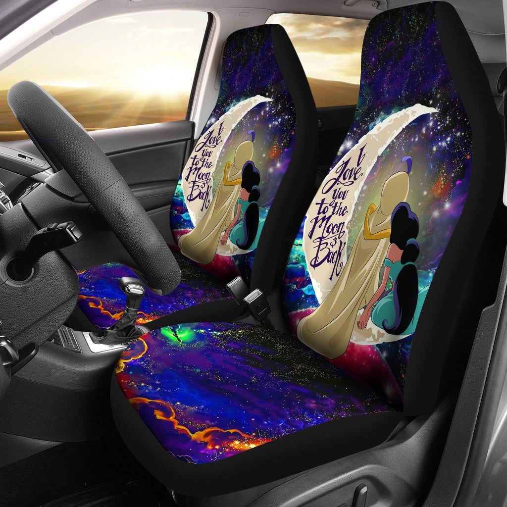Aladin Couple Love You To The Moon Galaxy Car Seat Covers