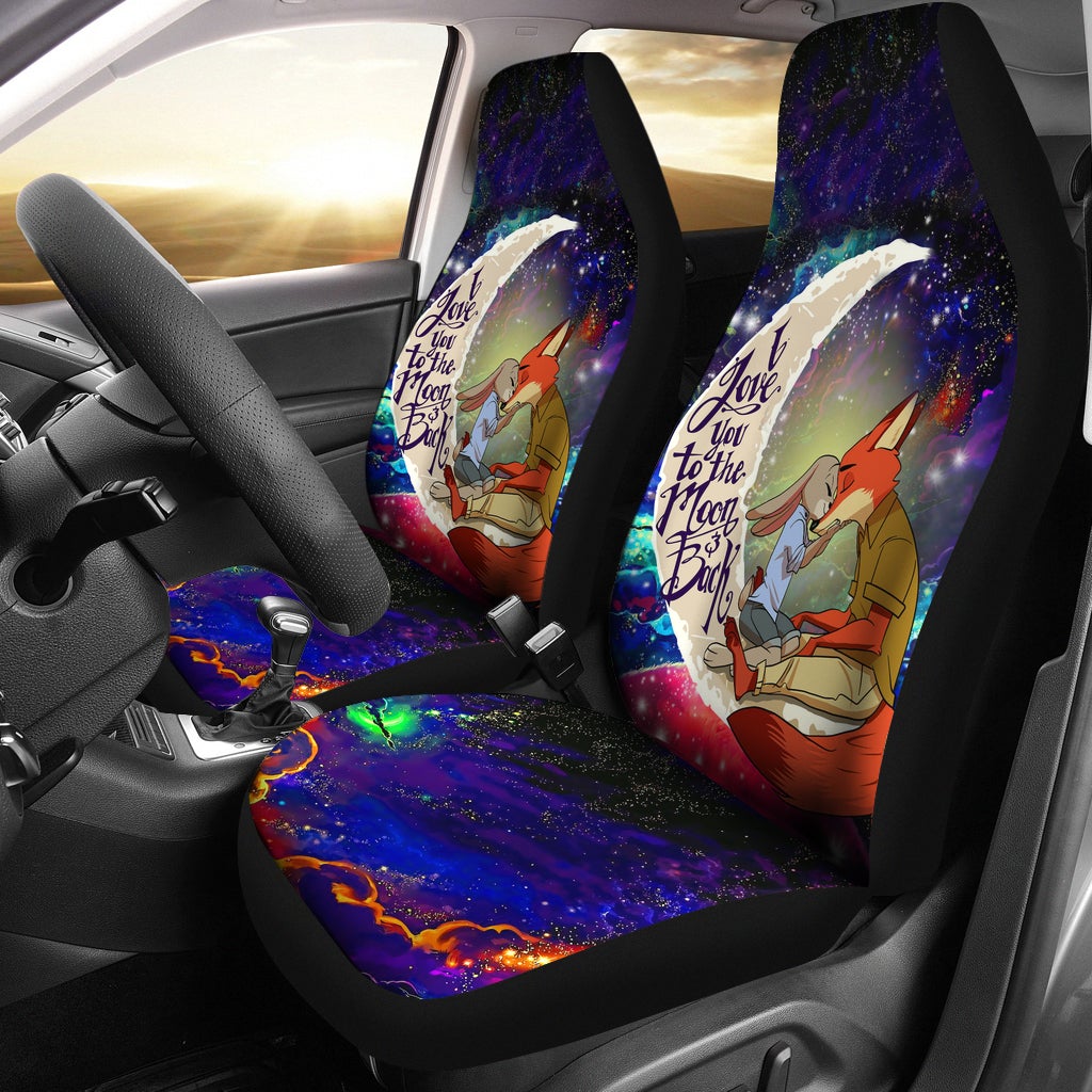Fox Couple Zootopia Love You To The Moon Galaxy Car Seat Covers