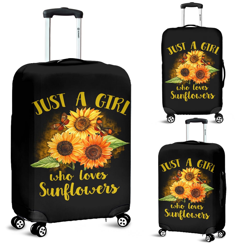 Sunflowers Just A Girl Who Loves Sunflowers Art Luggage Cover Suitcase Protector Suitcase Protector